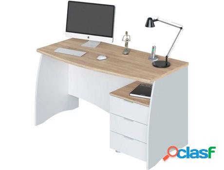 Mesa de Escritorio HABITDESIGN Stil Buc 3 Cajones (Blanco