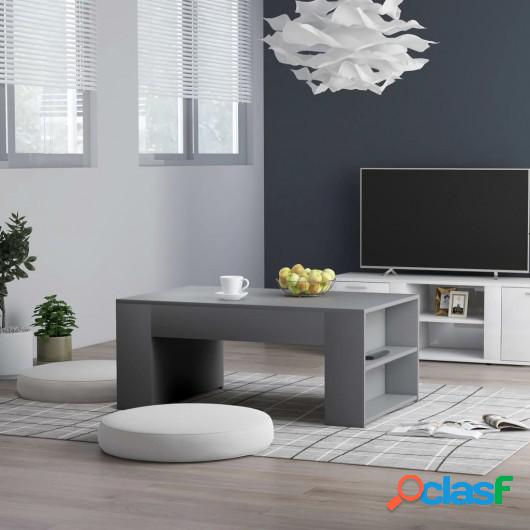 Mesa de centro de aglomerado gris 100x60x42 cm