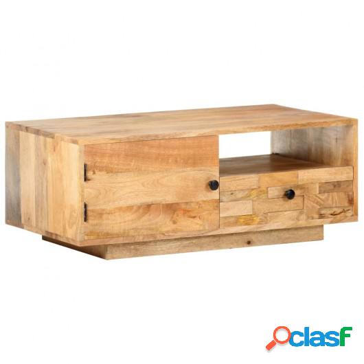 Mesa de centro de madera maciza de mango 90x50x35 cm
