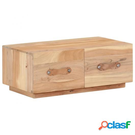 Mesa de centro de madera maciza reciclada 90x50x35 cm
