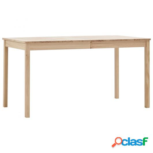 Mesa de comedor de madera de pino 140x70x73 cm