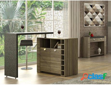 Mueble de Bar VENTA-UNICA Meteorite (Gris, Marrón - Madera