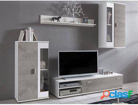 Mueble de TV VENTA-UNICA (Gris, Blanco - Madera - 172x230x42