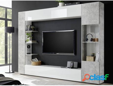 Mueble de TV VENTA-UNICA (Gris, Blanco - Madera - 187x257x30