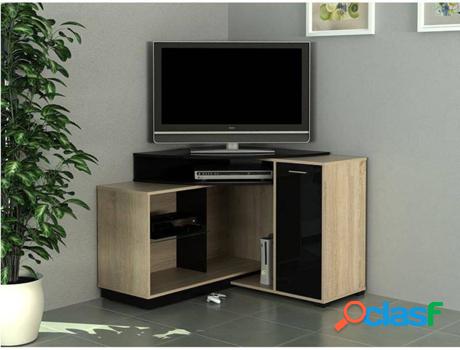 Mueble de TV VENTA-UNICA (Negro - Beis - Madera - 77 x 103 x