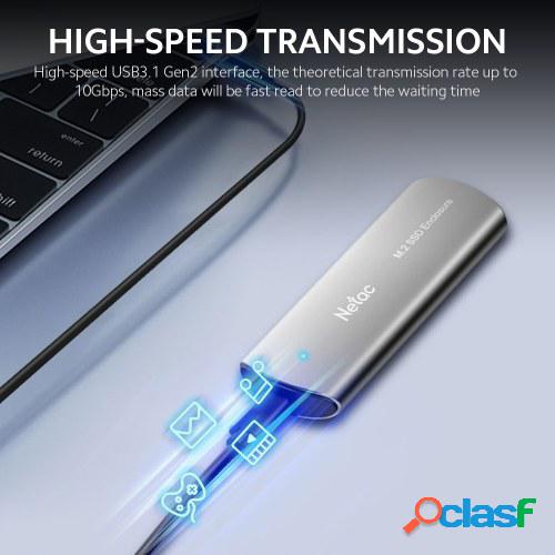 Netac WH31 M.2 NVMe y SATA Carcasa de unidad de estado