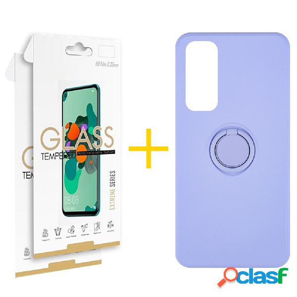 Pack 2 Películas 2.5D + Funda SKYHE por Huawei P Smart 2021