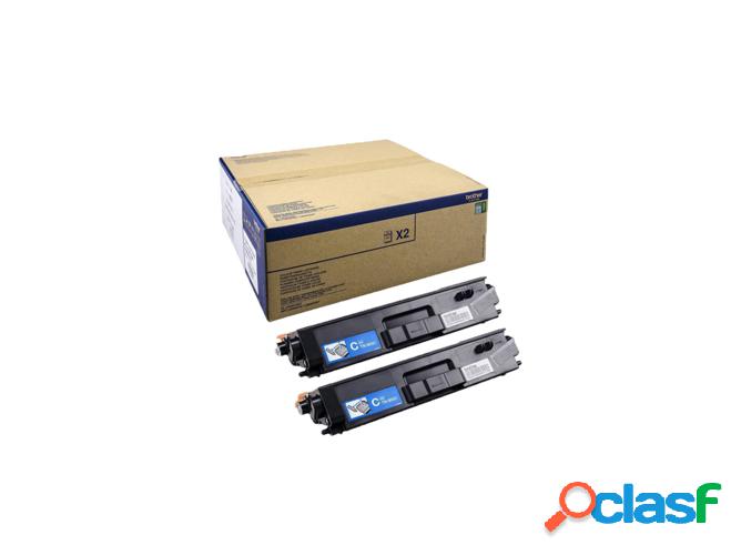 Pack 2 cartuchos de tóner original BROTHER TN900CTWIN Cian