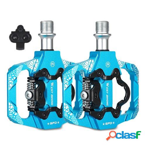 Pedales de bicicleta WEST BIKING MTB doble plataforma SPD