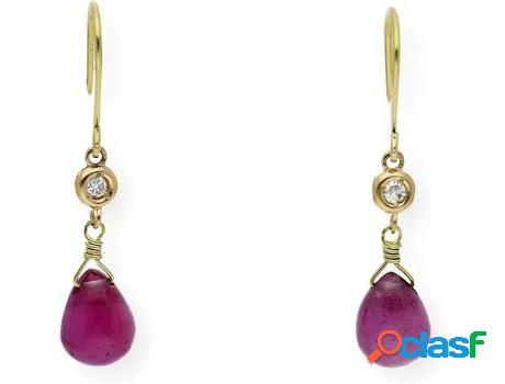 Pendientes JD, JEAN DUPUY con Rubí y Diamante (Oro - Dorado