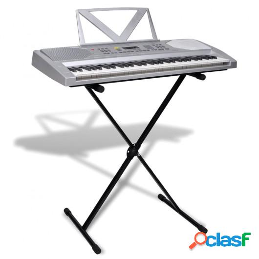 Piano eléctrico de 61 teclas con atril y soporte ajustable