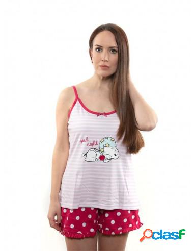 Pijama De Mujer Para Verano Con Tirantes L Rosa