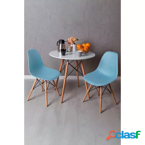 RegalosMiguel - Conjunto Mesa Tower Redonda 80 cm Blanca