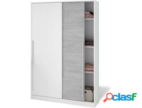 Ropero HABITDESIGN Blanco Artik - Gris Cemento (Melamina -
