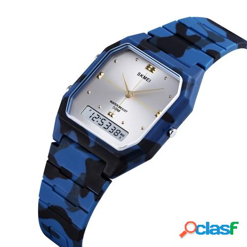 SKMEI Reloj electrónico digital ultradelgado de doble