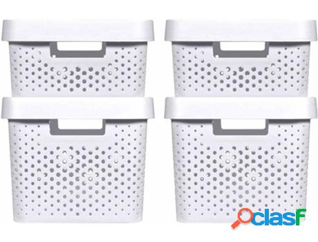 Set 4 Cajas de Almacenamiento CURVER Infinity Blanco