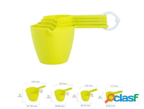 Set 4 cacitos / vasos medidores 60 / 80 / 125 / 250 ml.