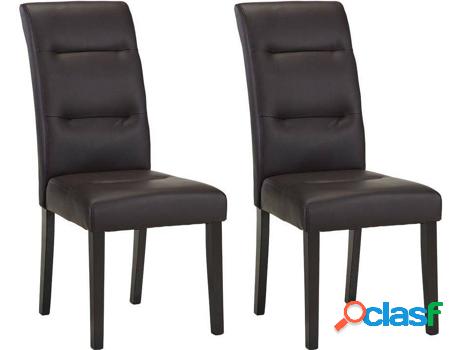 Silla VENTA-UNICA Taddeo (Marrón - Piel - 105x64x47 cm - 2