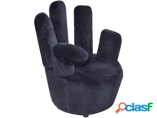 Silla VIDAXL en forma mano terciopelo negro
