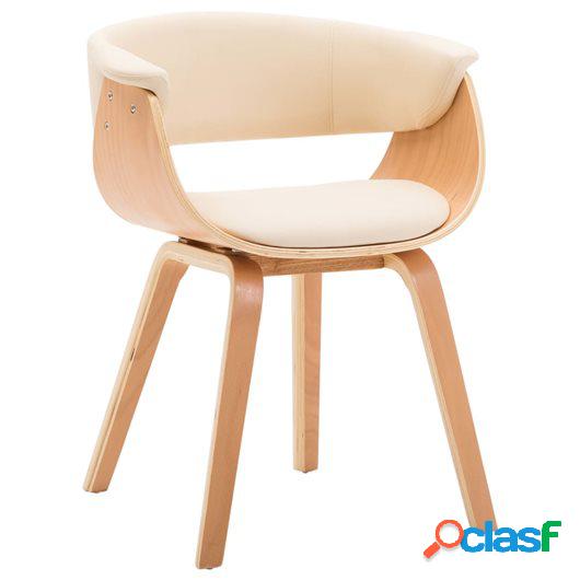 Silla de comedor con reposabrazos cuero sintético color