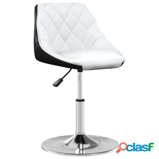 Silla de comedor cuero sintético blanco y negro