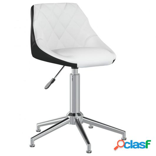Silla de comedor giratoria cuero sintético blanco y negro