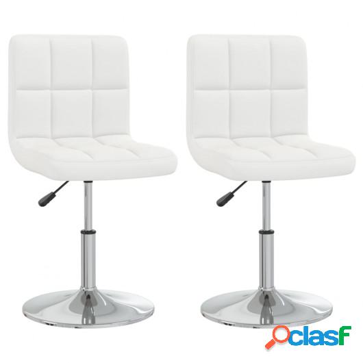 Sillas de comedor 2 unidades cuero sintético blanco