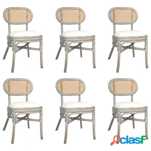 Sillas de comedor 6 unidades lino gris