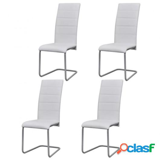 Sillas de comedor Cantilever 4 unidades blancas