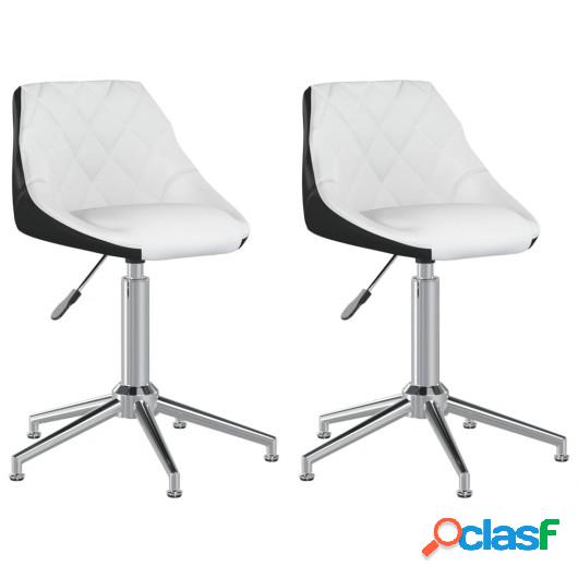 Sillas de comedor giratorias 2 uds cuero sintético blanco