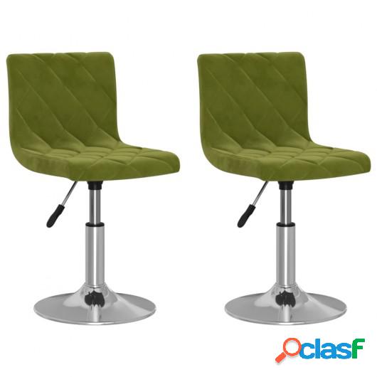 Sillas de comedor giratorias 2 unidades terciopelo verde