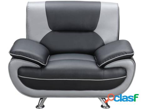 Sillón VENTA-UNICA (Gris - Piel Sintética - 91x122x89 cm)