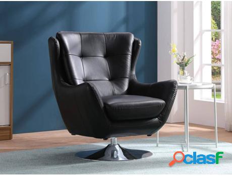 Sillón VENTA-UNICA (Negro - Piel - 95x81x82 cm)