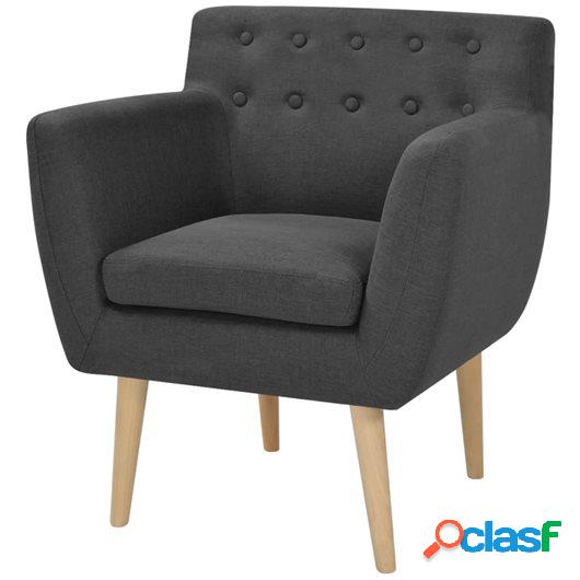 Sillón de tela 67x59x77 cm gris oscuro