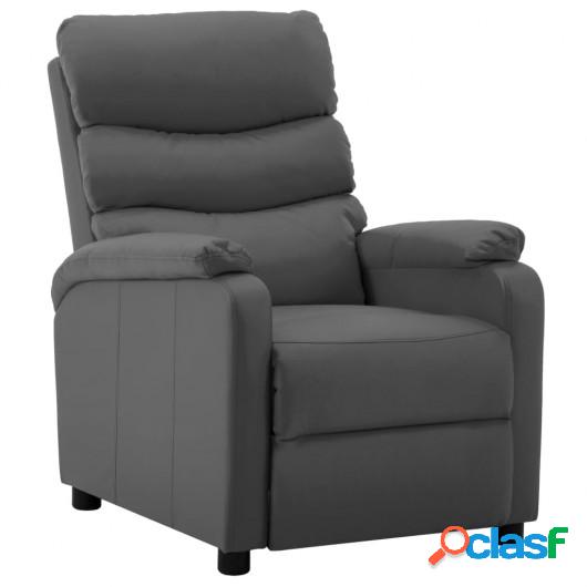 Sillón reclinable de cuero sintético gris
