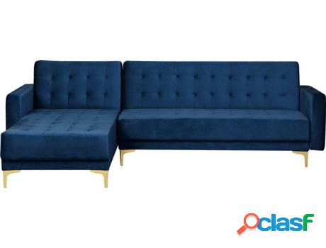 Sofá Aberdeen (Azul - Terciopelo -168x267x83 cm)