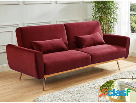 Sofá Cama VENTA-UNICA (Bordeaux - Tejido - 86 x 208 x 84