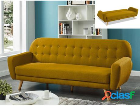 Sofá Cama VENTA-UNICA Lelio (Amarillo - Tejido - 88x212x93