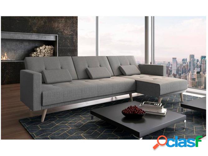 Sofá Chaiselongue SKRAUT HOME Verona (Gris - Madera - 267 x