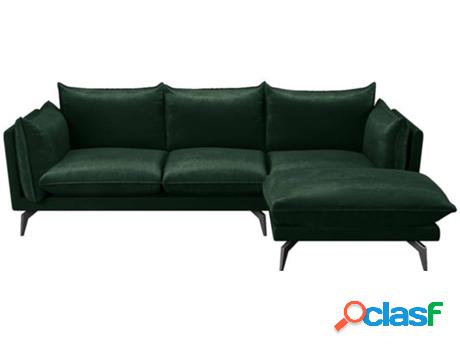 Sofá VENTA-UNICA Kestrel (Verde - Tejido - 85x246x154 cm)