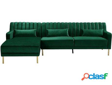 Sofá VENTA-UNICA Meyreuil (Verde - Tejido - 82x277x160 cm)
