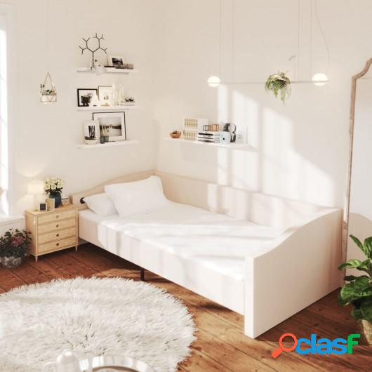 Sofá cama con colchón USB de tela crema 90x200 cm