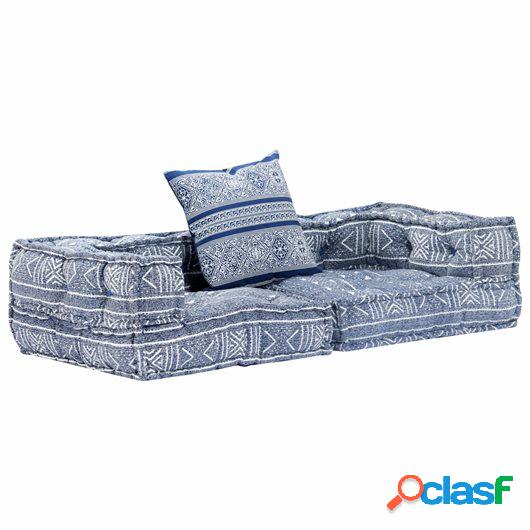 Sofá cama modular de 2 plazas tela añil