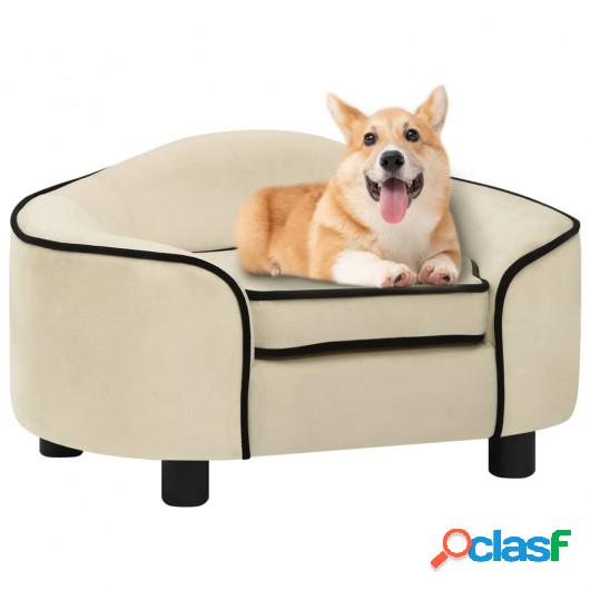 Sofá para perros felpa crema 67x47x36 cm