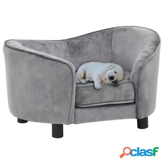 Sofá para perros felpa gris 69x49x40 cm