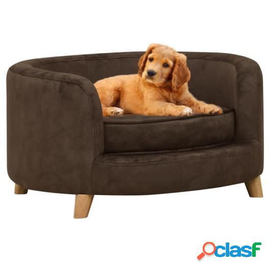 Sofá para perros felpa marrón 69x69x36 cm