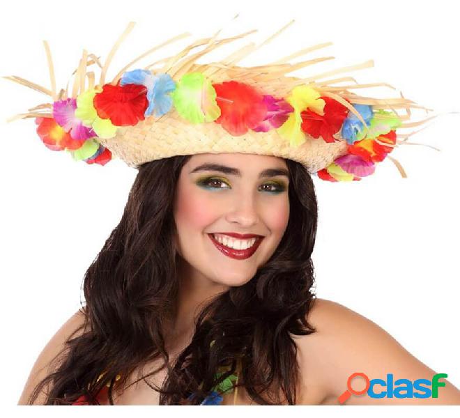 Sombrero Hawaiano con Flores