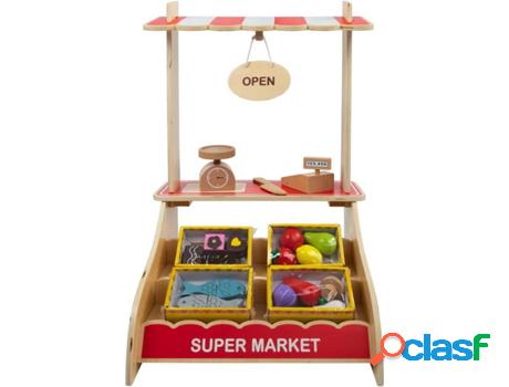 Supermercado de Jugar WOOMAX Rojo (Edad Mínima: 3 Años)