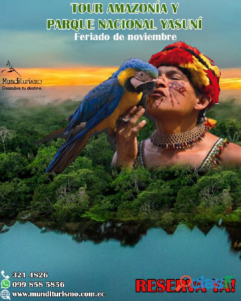 TOUR FERIADO DE NOVIEMBRE AMAZONÍA YASUNÍ