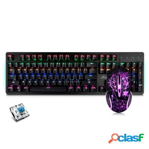 Teclado mecánico Ajazz Combo de ratón con cable USB